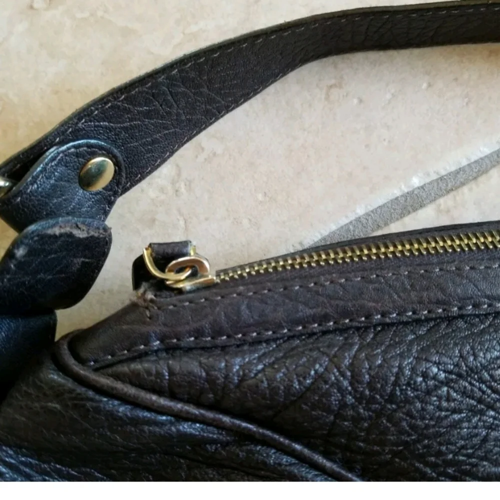 Michael Kors Large Leather Hobo‎ Style Eggplant Purse w/ Gold Buckle HandbagTex